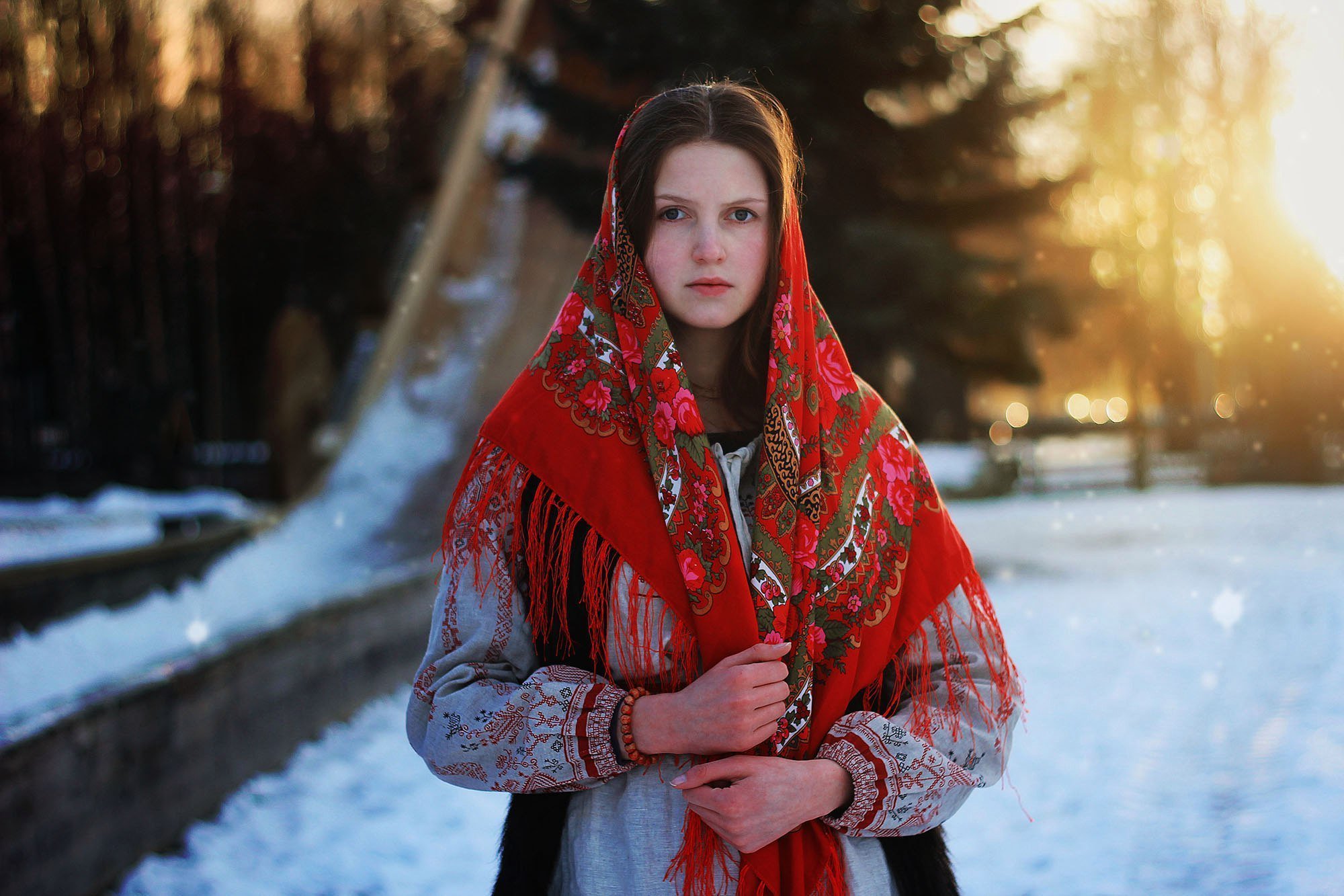 Girls in Slavic costumes in Jixi